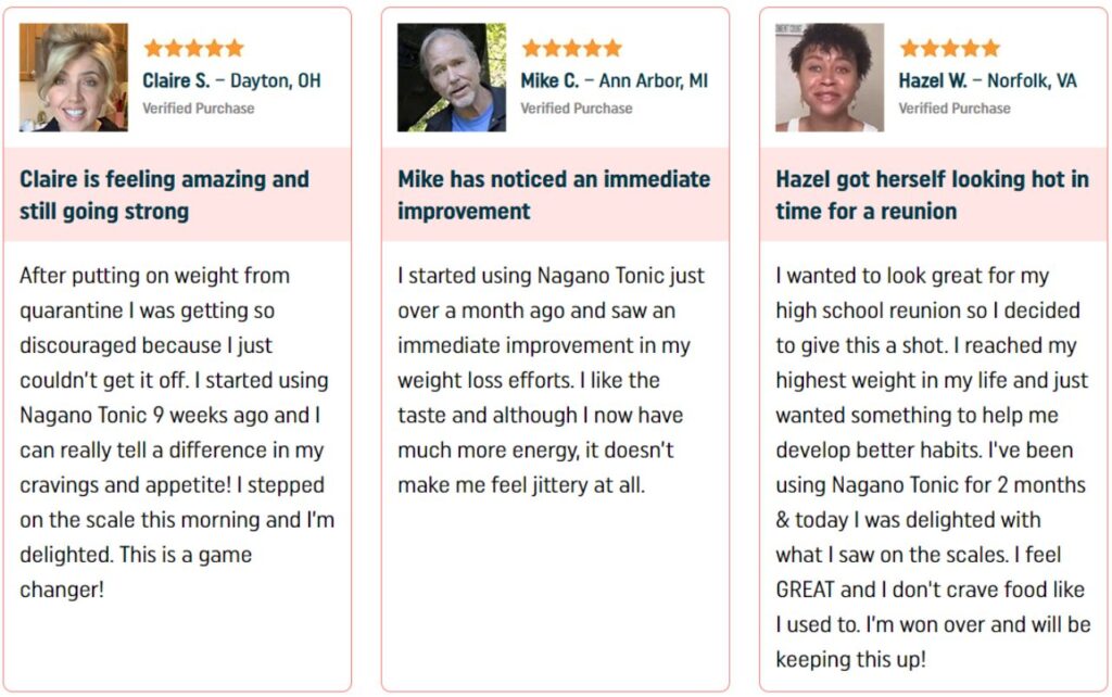 Nagano Lean Body Tonic Customer Reviews