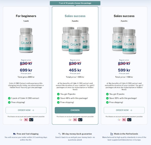 Calm X CBD Capsules Denmark 1